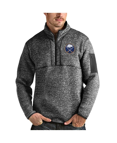 Antigua Men's Heather Gray Buffalo Sabres Fortune Half-Zip Pullover Jacket