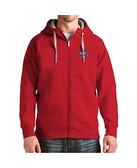 Antigua Men's Red Montreal Canadians Logo Victory Full-Zip Hoodie