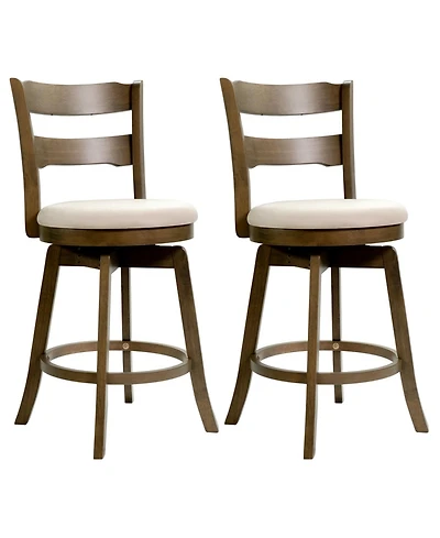 Slickblue Set of 2 Swivel Counter Stools with Backrest and Cushioned Seat