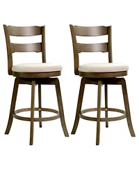 Slickblue Set of 2 Swivel Counter Stools with Backrest and Cushioned Seat