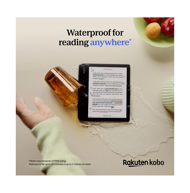 Kobo Libra 32GB Colour eReader with Notebook SleepCover Case and Stylus Bundle