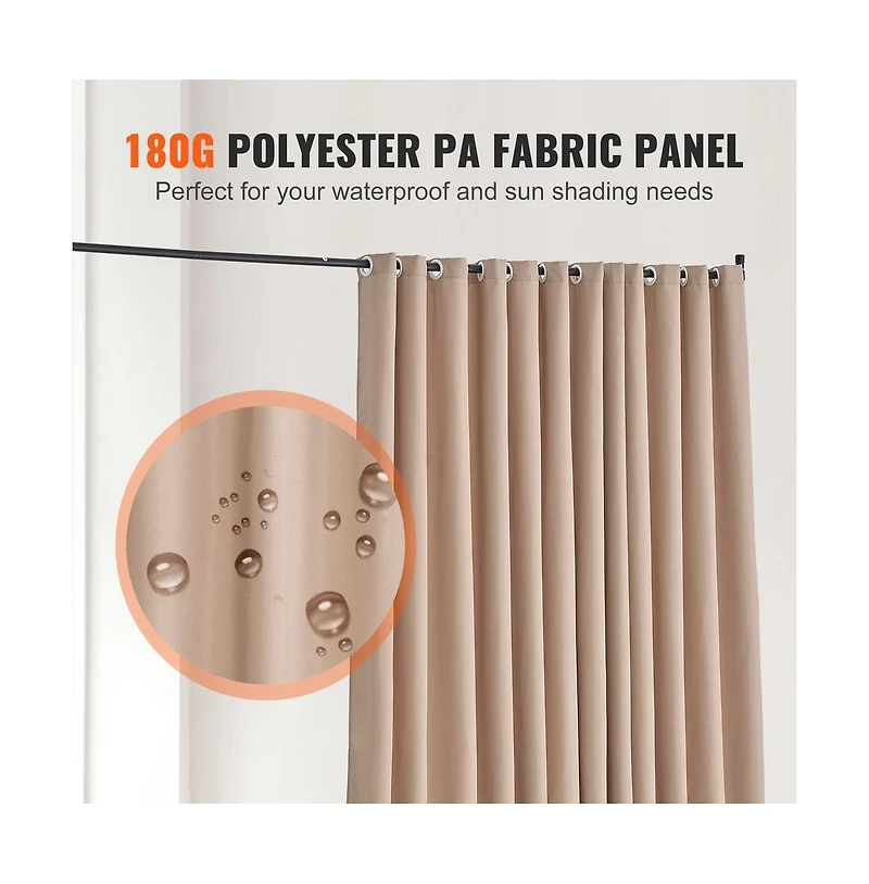 Sugift Portable Panel Room Divider with Wheels, 121.5 x 17.7 x 96.7 in Freestanding Curtain Privacy Screen for Office Bedroom Dining