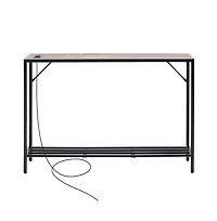 Sugift 41.7 in Narrow Console Table with Power Outlets and Usb Ports, 2-Tier Behind Couch Entryway Table with Charging Station