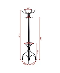 Gouun Metal Frame Freestanding Metal Coat Rack with Multiple Hooks