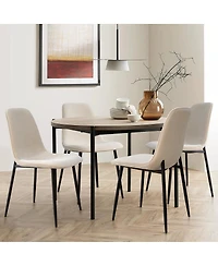 Maison Boucle 19.5" Seat Height Chenille Dining Side Chairs Set of 2, Metal Legs