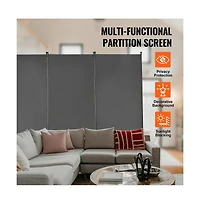 Sugift 3-Panel Fabric Folding Privacy Screen with Steel Frame, 72.4 in Tall Portable Room Partition