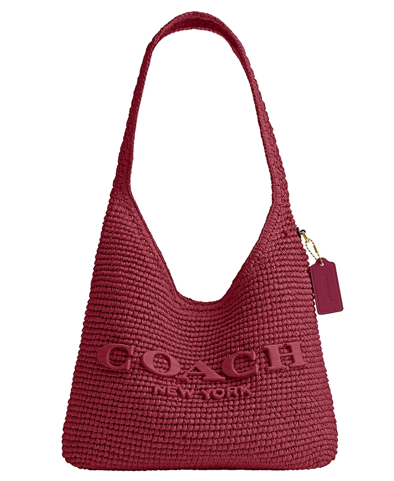 Coach Refined Straw Brooklyn Small Shoulder Bag 28