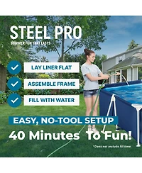 Bestway Steel Pro 9.8' x 6.6' x 26" Metal Frame Above Ground Pool w/ Filter Pump