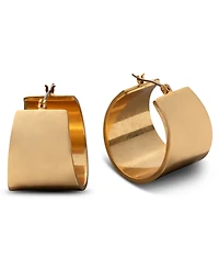 Donna Karan Gold-Tone Flat Taper Hoop Earrings