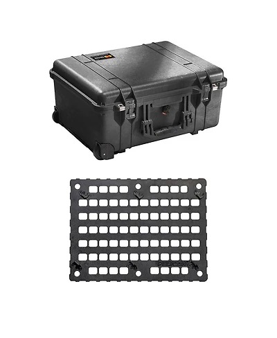 Pelican 1560SC Protector Watertight Wheeled Studio Case with Dividers, Bundle with 1560MP Ez Click Molle Panel Lid Organizer