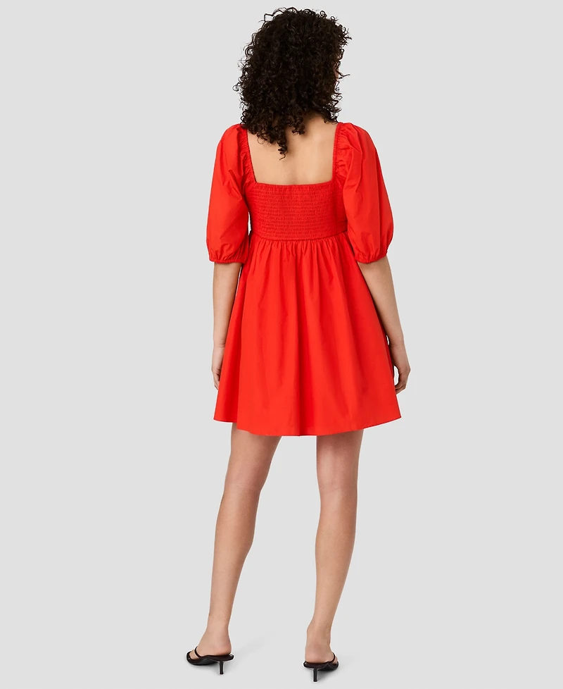 French Connection Women's Puff-Sleeve Sweetheart Neck Mini Dress
