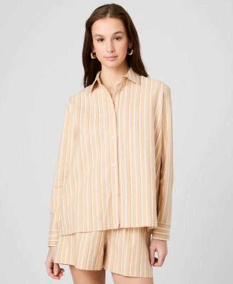 French Connection Womens Sandlot Striped Shirt Striped Drawstring Pants