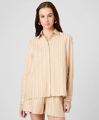 French Connection Womens Sandlot Striped Shirt Striped Drawstring Pants