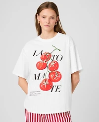 French Connection Women's La Tomate Printed Oversized Cotton T-Shirt