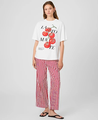 French Connection Women's La Tomate Printed Oversized Cotton T-Shirt