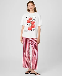 French Connection Women's La Tomate Printed Oversized Cotton T-Shirt
