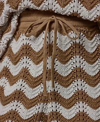 Donna Karan Weekend Women's Scallop Stripe Self-Tie Cotton Shorts