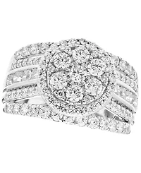 Macy's Diamond Cluster Halo Ring (2 ct. t.w.) in 10k White Gold