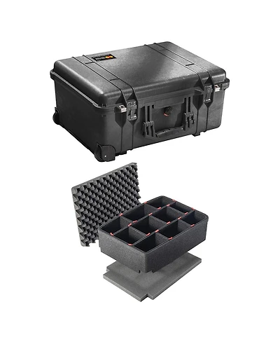 Pelican 1560SC Protector Watertight Wheeled Studio Case with Dividers, Bundle with Divider Kit