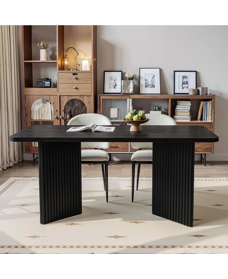 Tribesigns Rectangle Dining Table for 4-6 People, 63" Large Kitchen Table, Modern Dinner Table