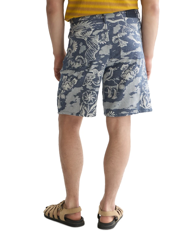 Scotch & Soda Men's Delfts Blauw Jacquard Shorts