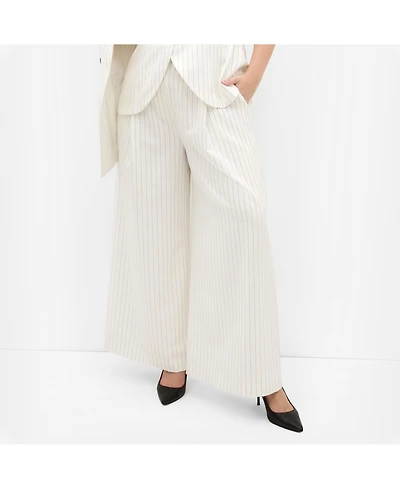 City Chic Women's Pinstripe Wide Leg Pant