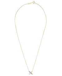Wrapped Diamond X Shape Necklace (1/10 ct. t.w.) in 10k Yellow Gold