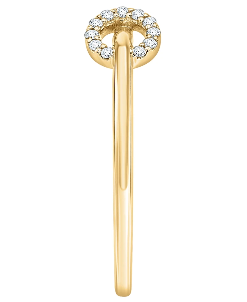 Wrapped Diamond (1/20 ct. t.w.) Circle Ring in 10k Yellow Gold