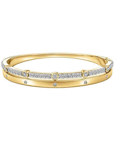 Wrapped Diamond (1/4 ct. t.w.) Bangle in 14k Yellow Gold Over Sterling Silver