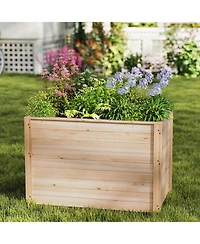Gouun Elevated Fir Wood Planter Box with Open-Ended Base