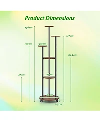 Gouun 6-Tier Plant Stand with Rgb Grow Light and Wheels