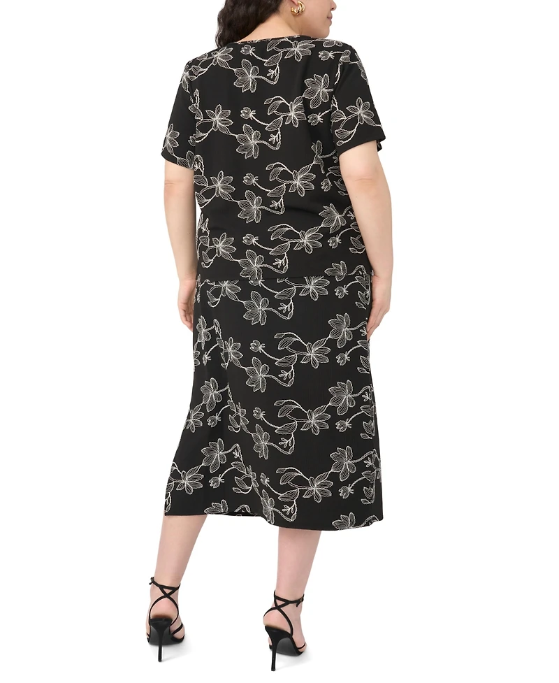 Vince Camuto Plus Crewneck Short-Sleeve Top