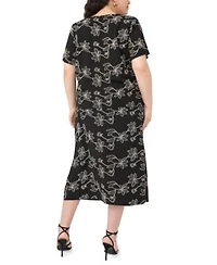 Vince Camuto Crewneck Short Sleeve Top Pull On Midi Skirt