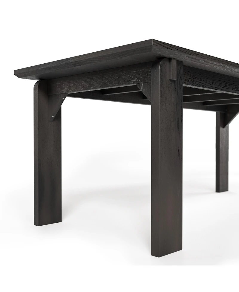 Homsee Solid Wood Top Dining Table - Extra Large Espresso Wood Kitchen Table, Heavy Duty Farmhouse Table for 8-10 People