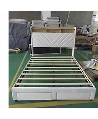homfan Bed with 2 Storage Drawers
