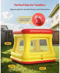Qpau 3-in-1 Inflatable Bounce House for Toddlers 1-3, Ball Pit and Trampoline, Inflatable Bouncy House with Pump, Safety Net