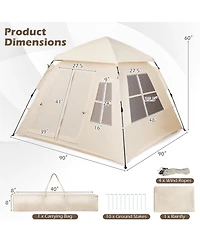 Sugift 4 Person Camping Tent Portable Automatic Easy Setup with Rainfly and 2 Doors