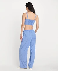 Good American Women's Poplin Lace Trimmed Pants