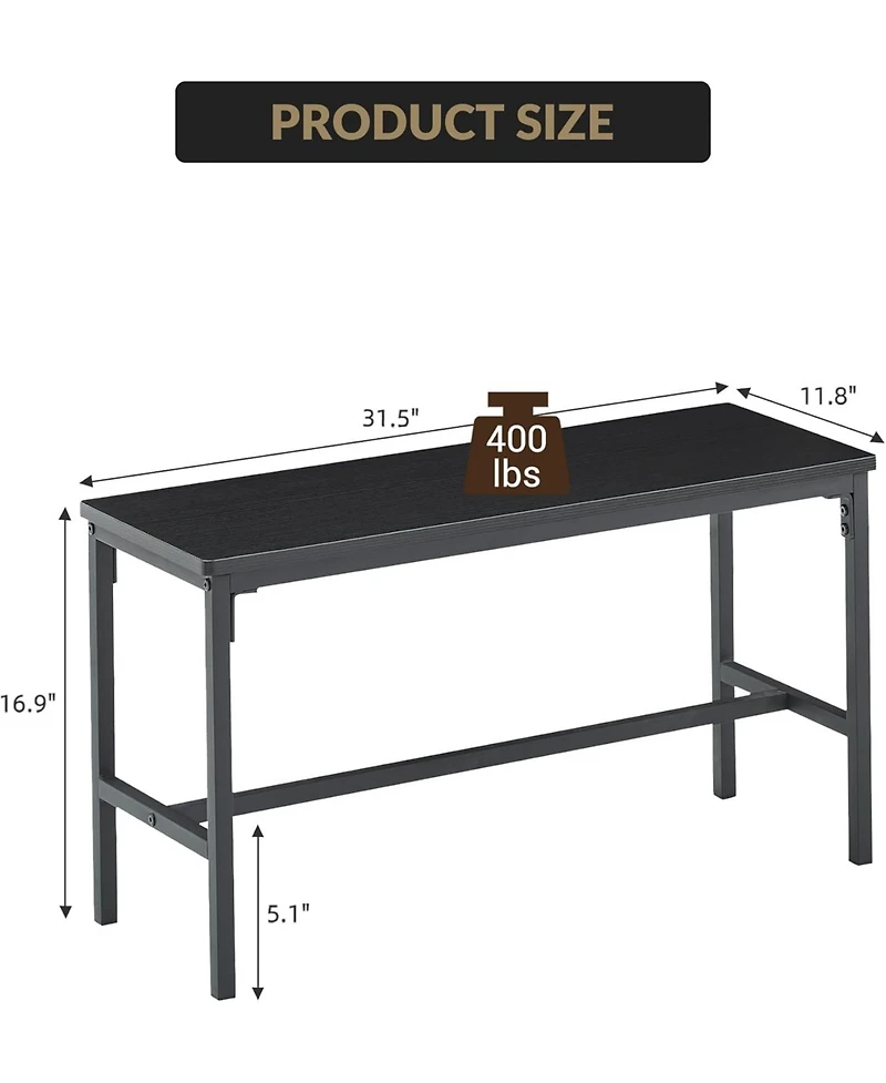 gaomon 3-Piece Dining Set: Table, 2 Benches, Wine Rack and Storage Shelf