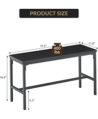 gaomon 3-Piece Dining Set: Table, 2 Benches, Wine Rack and Storage Shelf