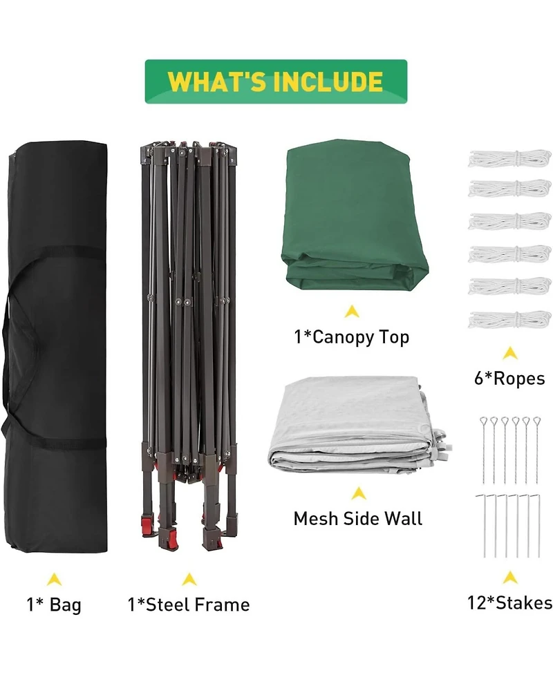 gaomon 13' x 13' Hexagonal Pop Up Gazebo Canopy Shelter for Backyard, Garden, Lawn