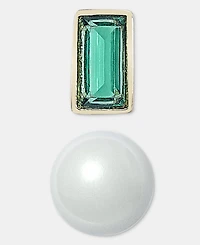 Lauren Ralph Lauren 2-Pc. Set Baguette Stone & Imitation Pearl Stud Earrings