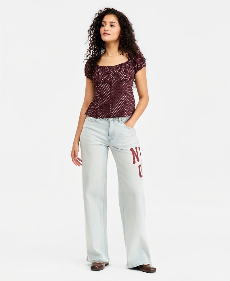 Just Polly Juniors' Cotton Cap-Sleeve Top