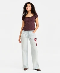 Just Polly Juniors' Cotton Cap-Sleeve Top