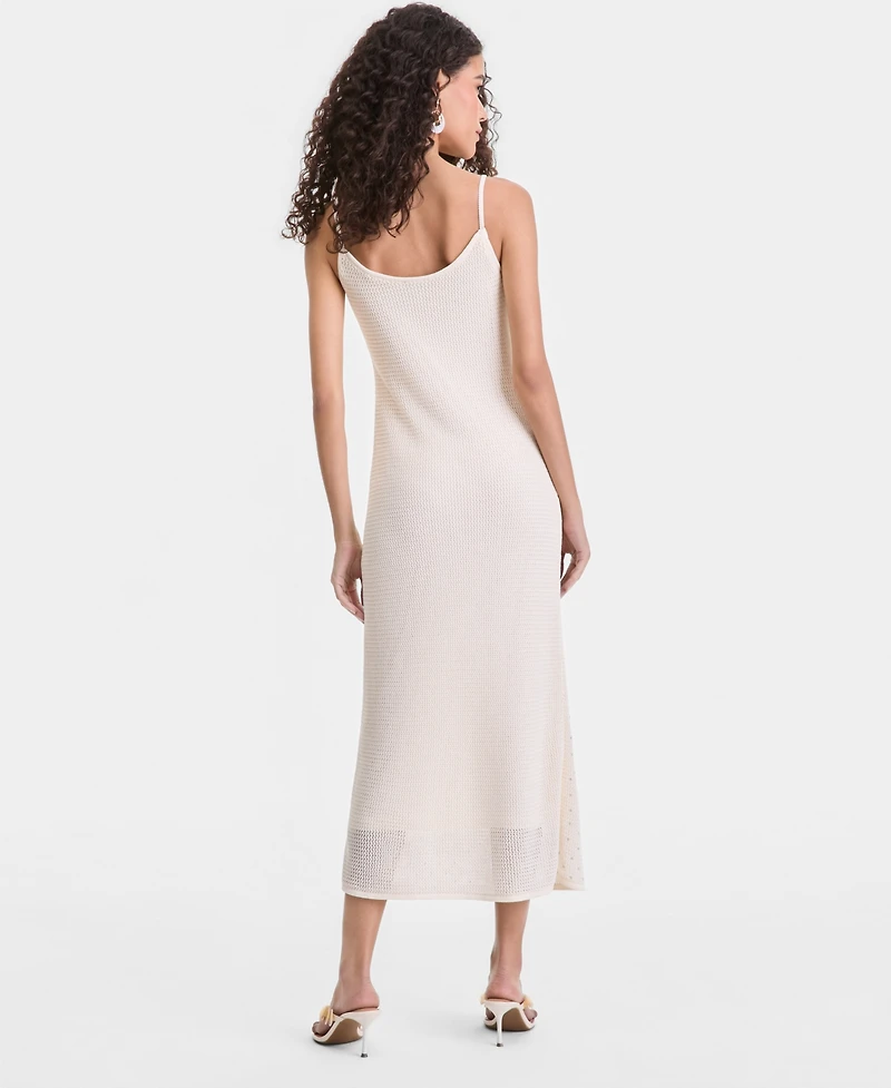 I.n.c. International Concepts Women's Crystal Embellished Cotton Sweater Dress, Macy's Exclusive