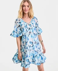 I.n.c. International Concepts Women's Printed Short Sleeve Dress, Macy's Exclusive