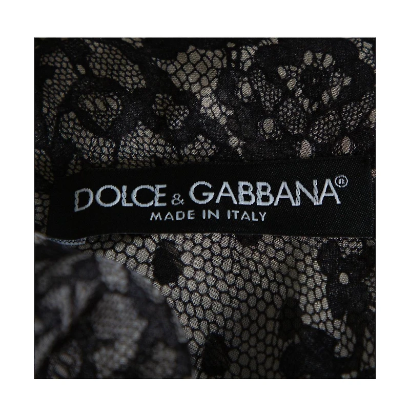 Pre-Owned Dolce and Gabbana Women's Paisley Print Silk Bow Tie Blouse