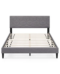 Slickblue Linen Fabric Upholstered Platform Bed Frame
