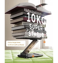 Lisen Adjustable iPad Stand for Desk, Aluminum Tablet Holder with Angle Adjustment, Foldable Design, Compatible with iPad, Tablet, Kindle