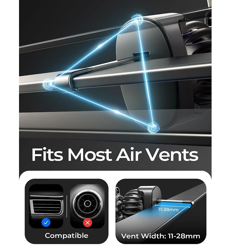 Lisen MagSafe Car Mount for Air Vent, 22 N52 Magnetic Phone Holder, Hands-Free Dashboard Driving Mount for iPhone 17/16/15/14/13, Gps